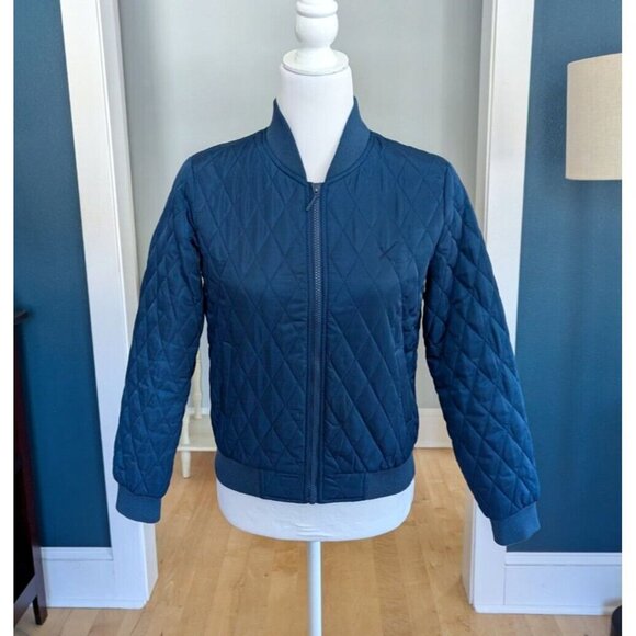HRX Quilted Bomber Jacket Navy Blue Women's Size Small - Picture 1 of 11